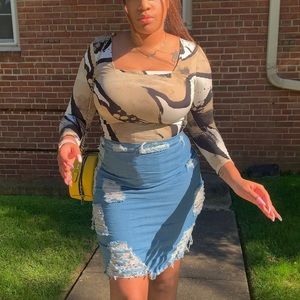 Neutral print bodysuit